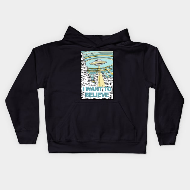 I want to Believe (x-files poster) Kids Hoodie by paintchips